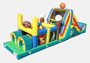 Sports All Star Inflatable Slide Obstacle Course 40'