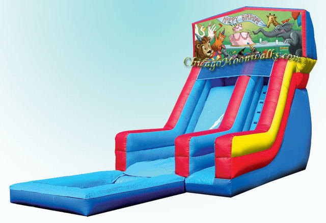 Birthday Animals Waterslide with Pool