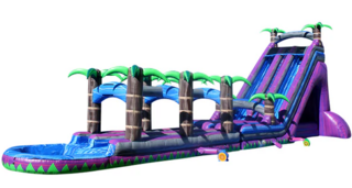 Purple Lightning Dual Water slide with Pool and Slip n Slide