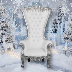 Santa Throne Chair White and Silver