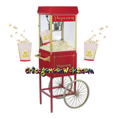 Red Popcorn Machine 8 oz with cart Includes 50 servings