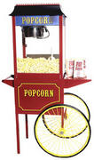 Red Popcorn Machine 8 oz with cart Includes 50 servings