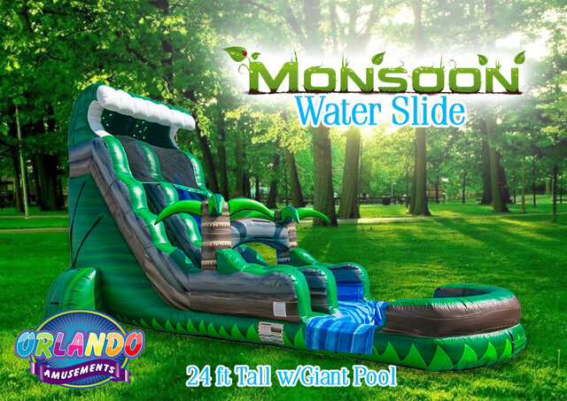 Monsoon Water Slide - 24 Feet Tall w/GIANT POOL!