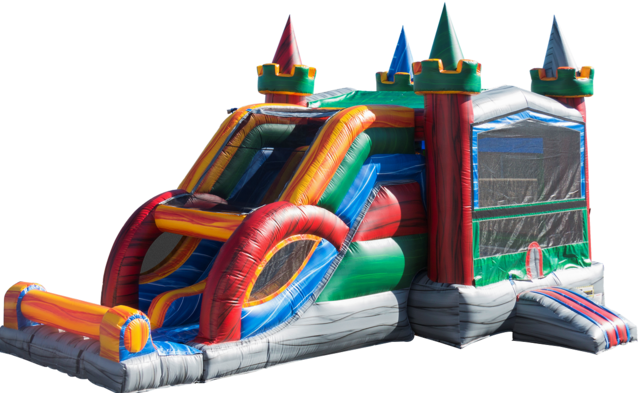 Master Blaster Combo w/Double Lane Dry Slide with Basketball Hoop