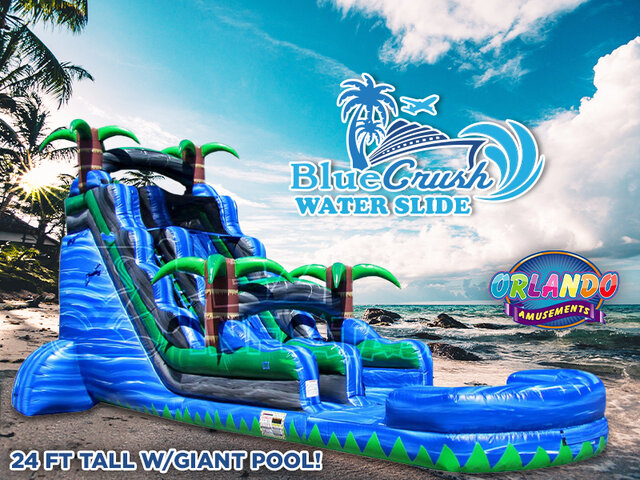 Blue Crush Water Slide - 24 Feet Tall w/GIANT POOL!