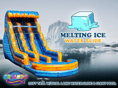 Melting Ice Water Slide - 20ft Tall w/Dual Lane & Giant Pool