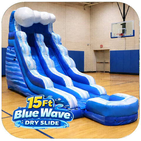 15 Ft Blue Wave Dry Slide