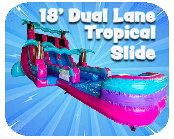 18 Ft Dual Lane Tropical Slide