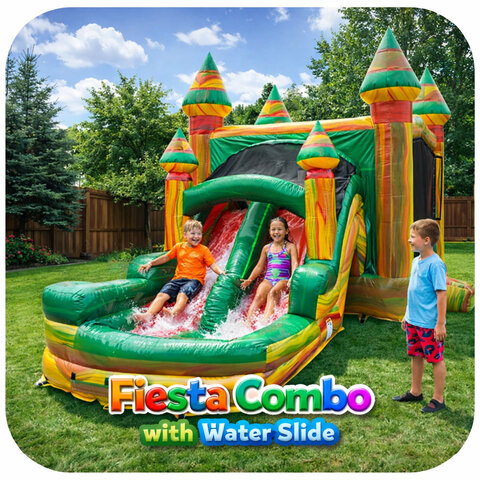 Fiesta Combo Bounce House with Water Slide