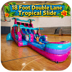 18 Ft Dual Lane Tropical Slide