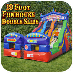 Inflatable 19 Foot Funhouse Double Slide