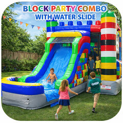 Block Party Combo Bounce House with Water Slide