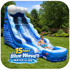 15 Foot Blue Wave Water Slide