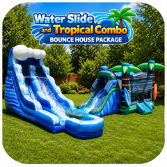 15 Foot Blue Wave Water Slide and Tropical Combo Package