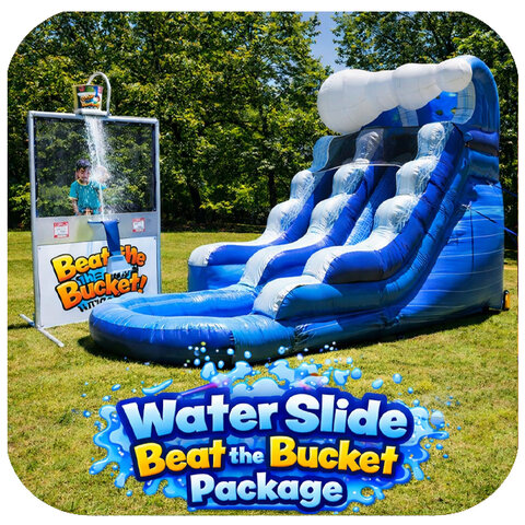 15 Ft Blue Wave Water Slide with Beat the Bucket