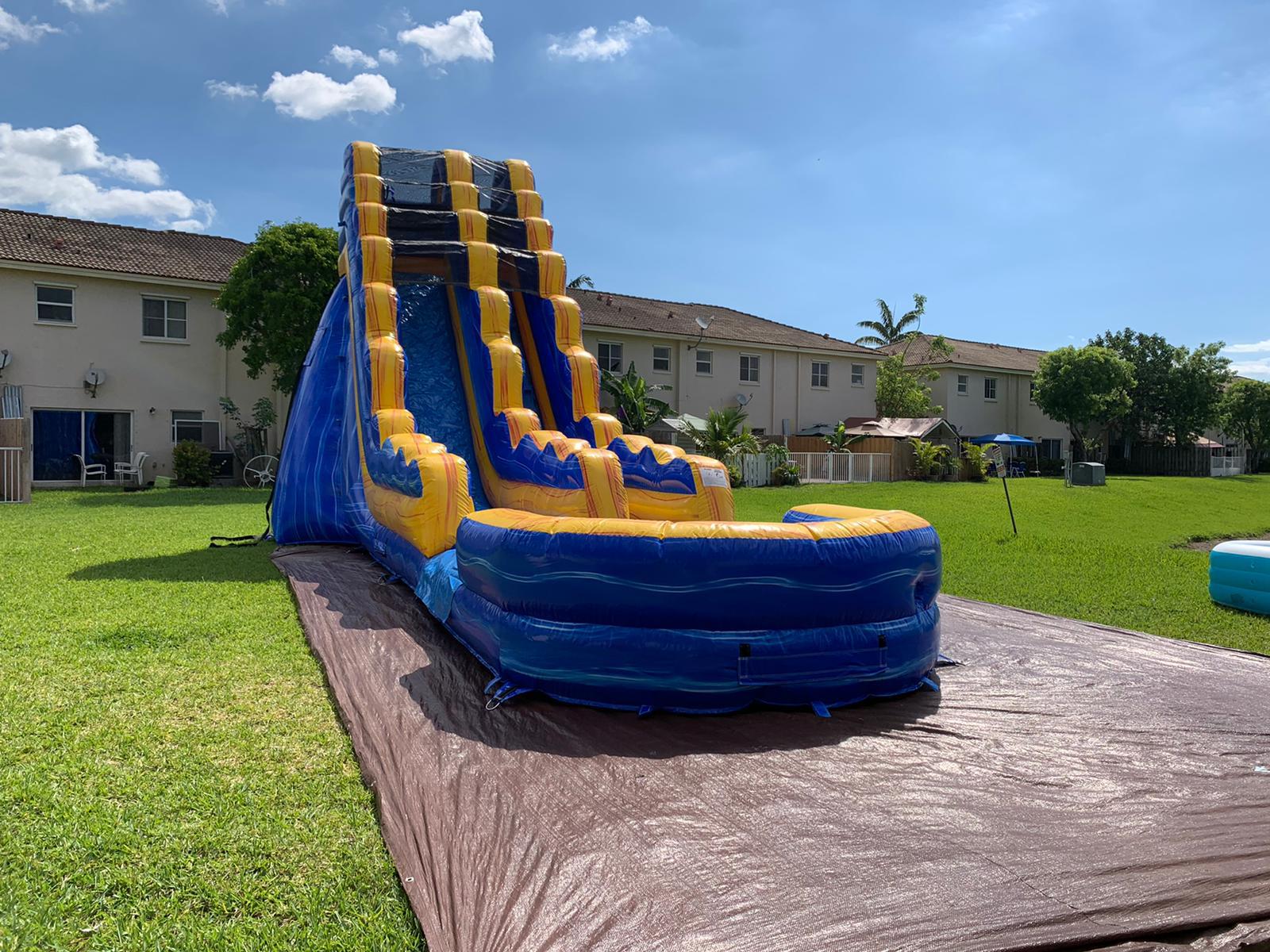 100-ft Long Blue Crush Water Slide Rental · National Event Pros