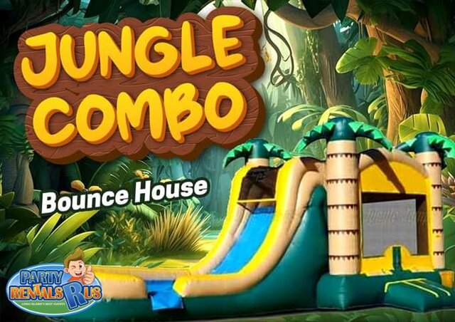 Jungle Bounce House Combo Wet