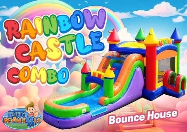 Rainbow Castle Combo Bounce House 