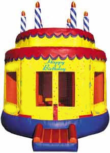 Round Happy Birthday Cake Bounce House