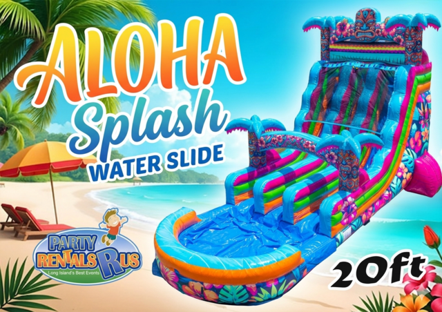 Double Lane Aloha Splash Water Slide
