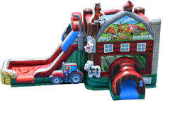 Farm Combo Bounce House<p>(<span style='color: #00ccff;'>Wet</span>/<span style='color: #ff9900;'>Dry</span>)</p>