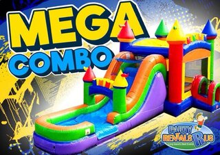 Mega Castle Combo Bounce House<p>(<span style='color: #00ccff;'>Wet</span>/<span style='color: #ff9900;'>Dry</span>)</p>