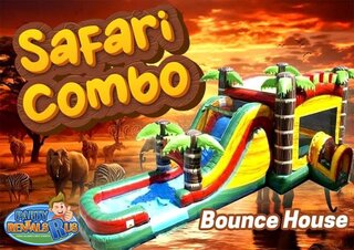Safari Combo Bounce House<p>(<span style='color: #00ccff;'>Wet</span>/<span style='color: #ff9900;'>Dry</span>)</p>