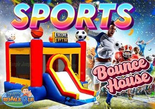 Sports Bounce House Combo<p>(<span style='color: #00ccff;'>Wet</span>/<span style='color: #ff9900;'>Dry</span>)</p>