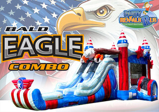 Bald Eagle Combo Bounce House<p>(<span style='color: #00ccff;'>Wet</span>/<span style='color: #ff9900;'>Dry</span>)</p>