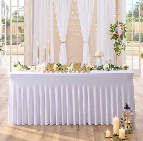 8FT White Tablecloth