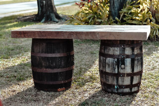 Vintage Whiskey Oak Barrel Table