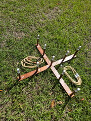 Rustic ring Toss yard game 