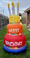 6ft Happy Birthday Cake Yard Inflatable