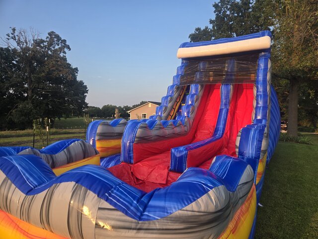 18' Fireblast Dual Lane Water Slide