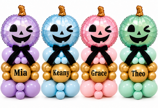 Personalized Halloween Pumpkin Balloon Stack
