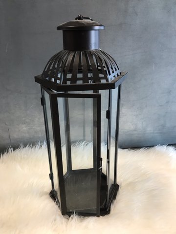 2' XL Black Hexagon Lantern 9.5