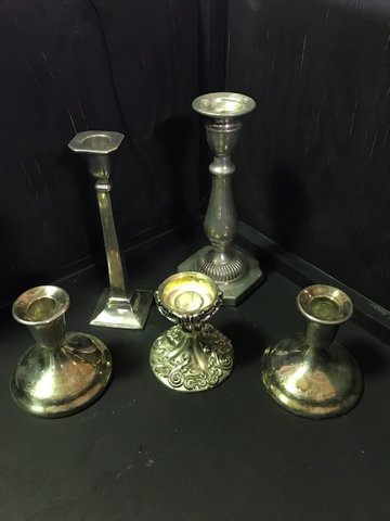 Candlestick Assorted Silver Antique