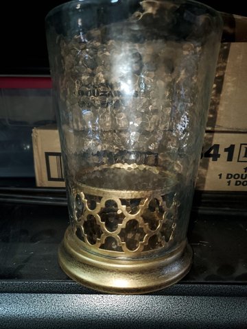 Pillar Candle Holder Short Gold