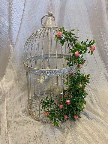 Birdcage vintage floral with bird