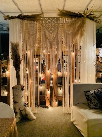 Macrame Voile Drapes & Pipe Covers