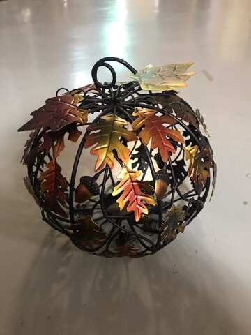 Pumpkin & Gourds Assorted - Black Wire with Leaves