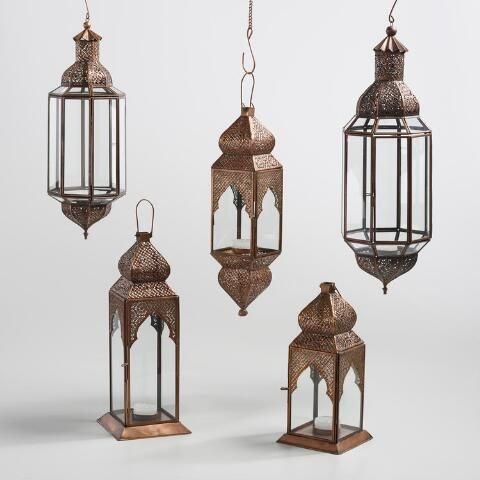 Lantern Copper Hanging Large