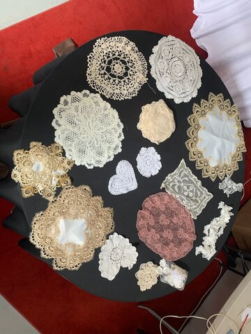 Box of Vintage Doilies Assorted Sizes