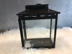 14" Tall Medium Black Rectangle Lantern PB 10" x 5"