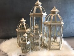 Medium Ivory Lantern 16.5" tall x 7.5" wide