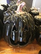 Pumpkin Large Black Glass Jack-O'-Lantern