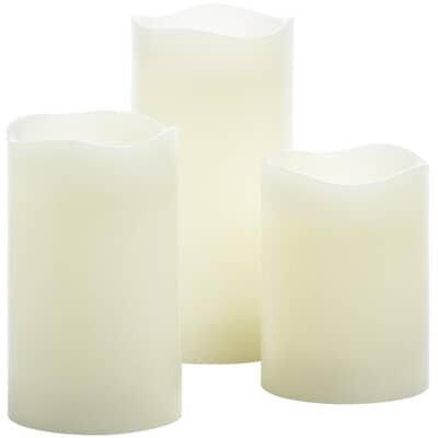 Battery Operated Pillar Candle White 4