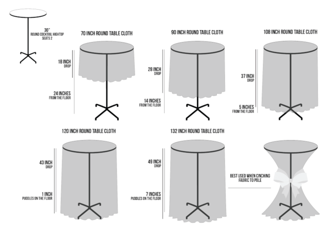 Table Rentals - 30 inch High Top Cocktail Table - Party Dreams 