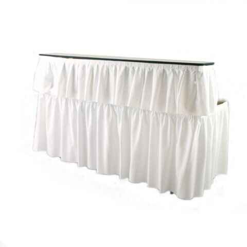 6ft WHITE straight bar two skirts with clips
