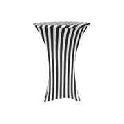 Striped Spandex High Top Table Cover (Black & White)